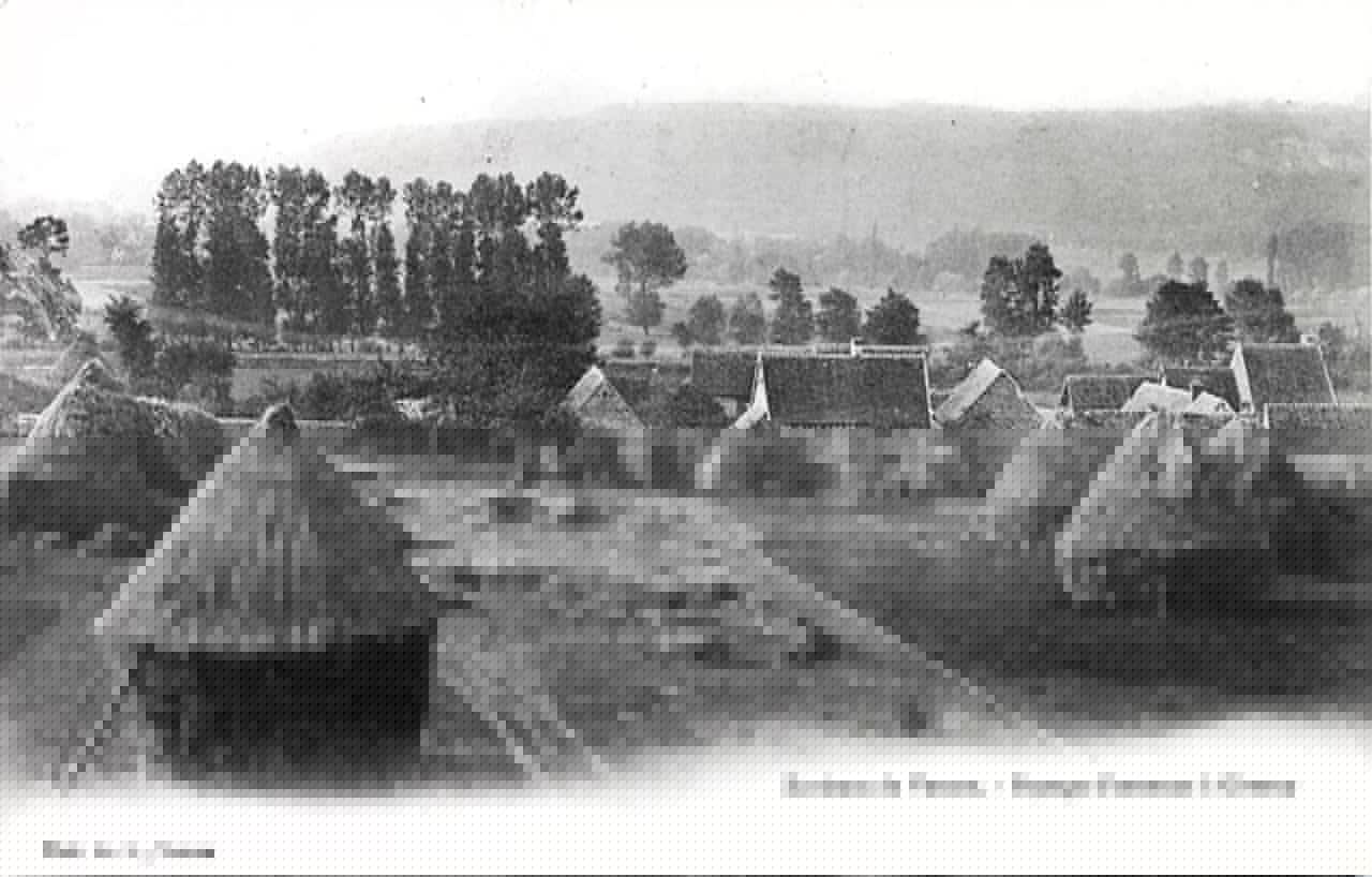 Paysage d’automne à Giverny, carte postale ancienne